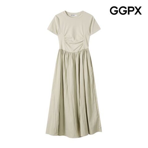 [ 롯데백화점 ]GGPX  셔링 바스락 배색 반팔 원피스 (GP6OP010F)