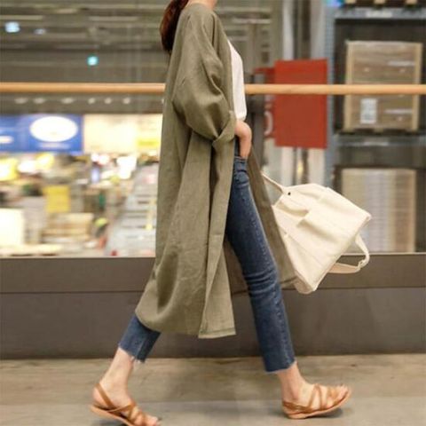 아트박스/신상오픈런 노카라 브이넥 동남아 여름외투 로브가디건