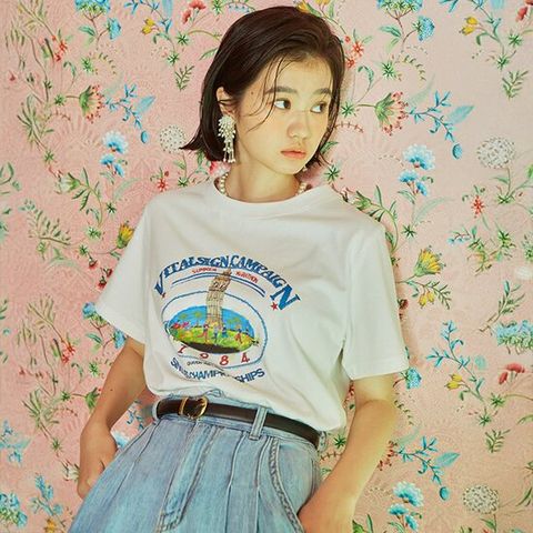 [ 롯데백화점 ][바이탈싸인] Marathon T-shirt [Ivory]