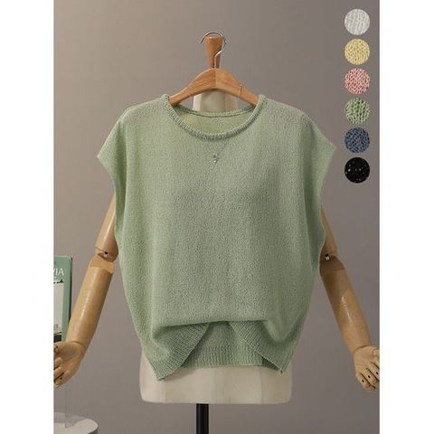 [모노시크]퓨레인 부클 6Color 캡소매 니트_MNKT180