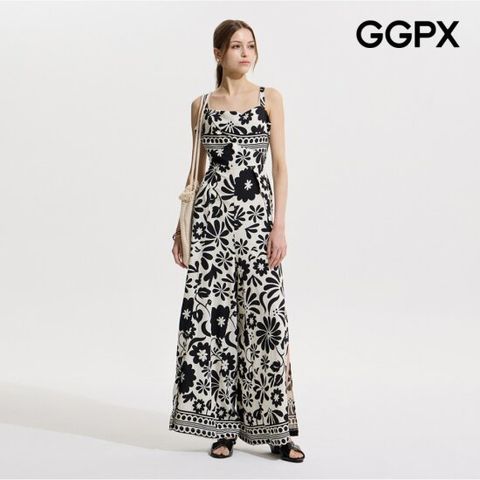 [GGPX] 휴양지룩 플로럴 뷔스티에 롱 점프수트 (GP6OP019F)