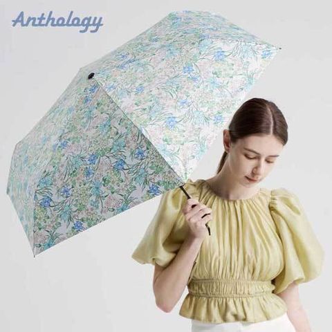 [앤솔로지] 플로럴 가든 패턴 자외선 차단 차광율 99.9 암막 방풍 미니 경량 슬림 3단 수동 양우산 (우산 겸 양산) ASL-502