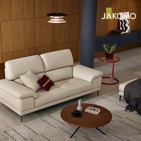 [자코모] 바스토 3인 럭스 통가죽 천연면피 소가죽 소파+스툴