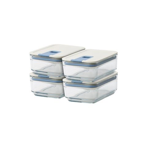 네오플램 퍼펙트씰M 밀폐용기 반찬통 정리용기 직사각350ml 4종 세트