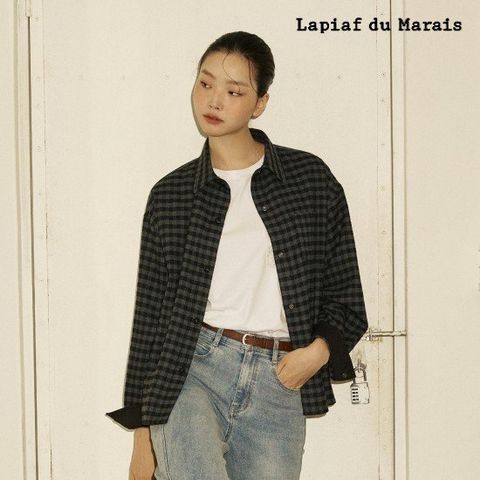 라삐아프 25FW 체크 크롭 아우터 셔츠 1종