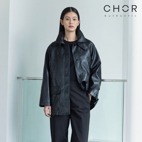 코어 어센틱 25FW FAUX 레더 코트 [런칭 가격 129,900원]