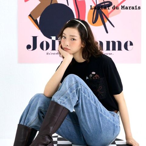 라삐아프 샬롯에디션 25FW 오간자 자수 티셔츠1종