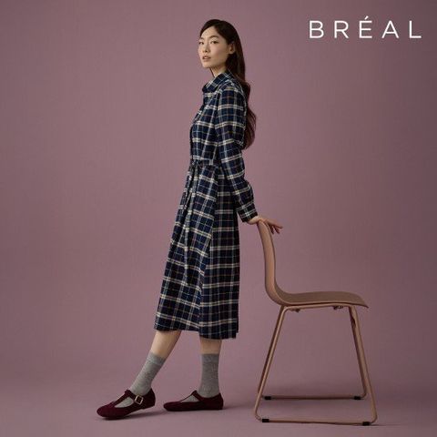 브리엘 25FW 소프트 체크 셔츠 원피스 1종