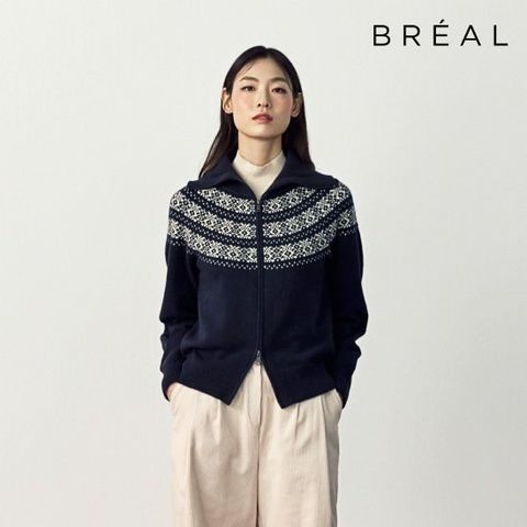 브리엘 25FW 노르딕 캐시미어 니트 집업 1종[런칭 가격 69,900원]