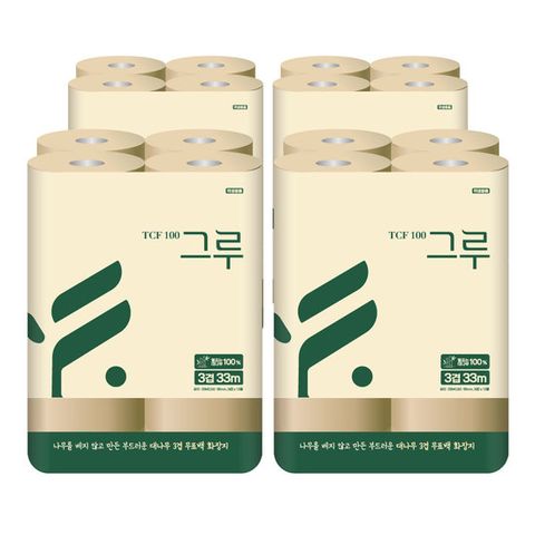 그루 대나무 화장지 12롤 x 4팩 (총 48롤)