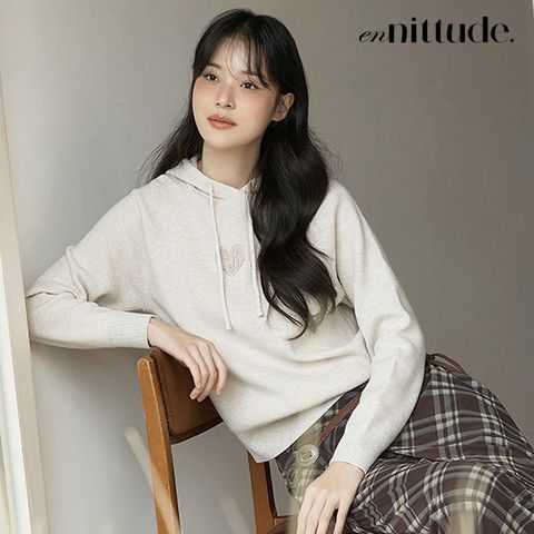 엔니튜드 아플리케 후드 니트 3종