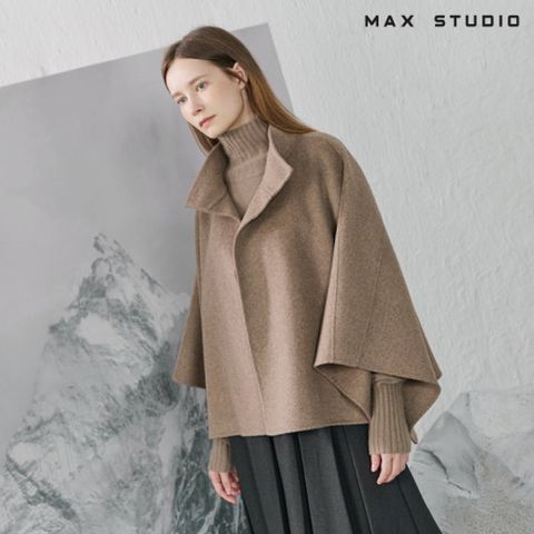 막스스튜디오 25FW 울 블렌딩 핸드메이드 판초 케이프 코트[런칭 가격 79,900원]
