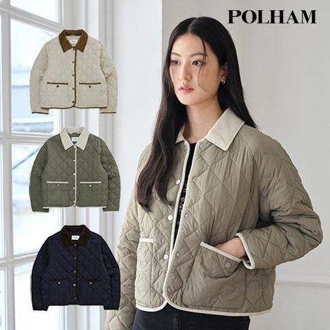 폴햄 25FW 여성 카라 크롭 경량 점퍼