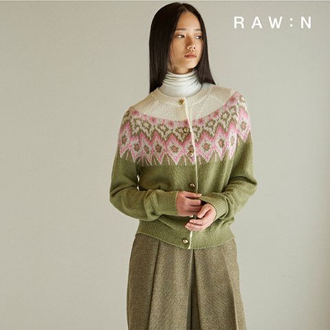 로우앤 25FW 모헤어 울 노르딕 니트 가디건 1종