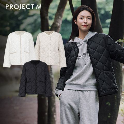 프로젝트엠 소프트 라운드넥 퀼팅 경량패딩 1종 여성용