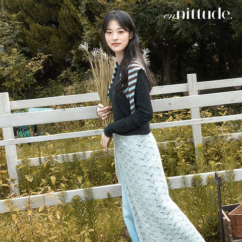 엔니튜드 25FW 모헤어 랩 스커트 (롱 ver.)