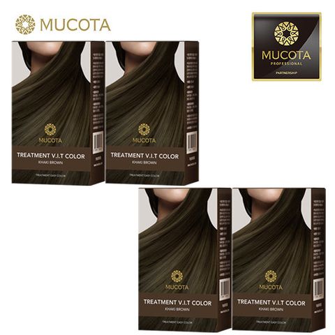무코타 트리트먼트 이지컬러 염색약 시즌2 4박스 카키브라운
