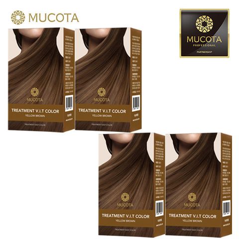 무코타 트리트먼트 이지컬러 염색약 시즌2 4박스 옐로우브라운