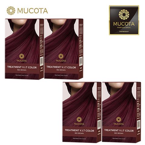 무코타 트리트먼트 이지컬러 염색약 시즌2 레드브라운 4박스