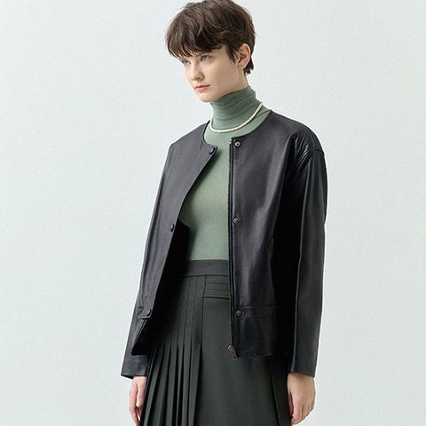 로보 이태리 램스킨 블로썸 셔링 레더재킷