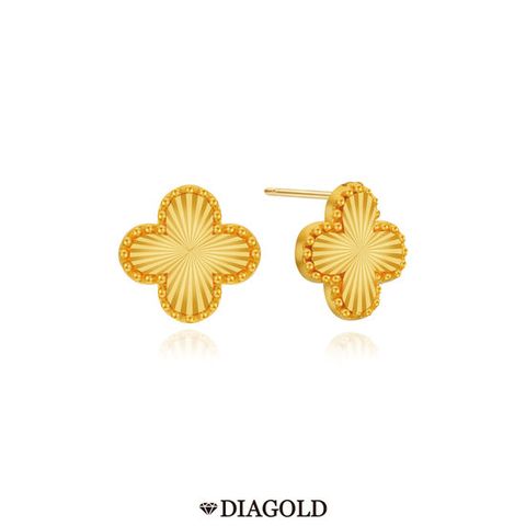 디아골드 24K 컷팅 클로버 귀걸이