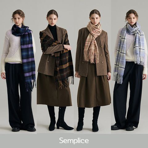 셈플리체 울100 체크머플러 1종