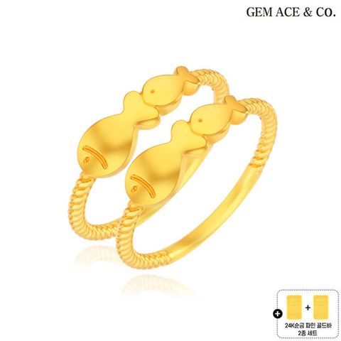 제메이스 24K순금 물고기 쌍반지+24K순금 골드바 2종
