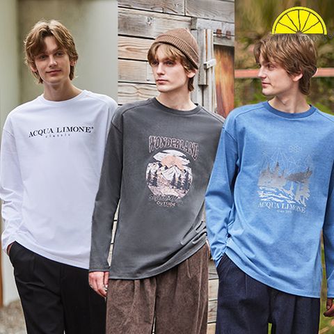 아쿠아리모네 25FW 남성 피그먼트 긴팔티셔츠 3종