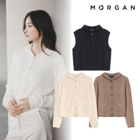 모르간 25FW 케이블 후드 니트 1종