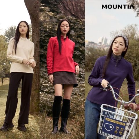 마운티아 25FW 최신상 여성 아토-프레시 하프집업 기모 티셔츠 3종
