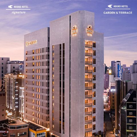 [해운대] 하운드 시그니처 & 가든테라스 4인 1박 / 객실 + 조식 + 루프탑 수영장 + 주중 22시간 스테이