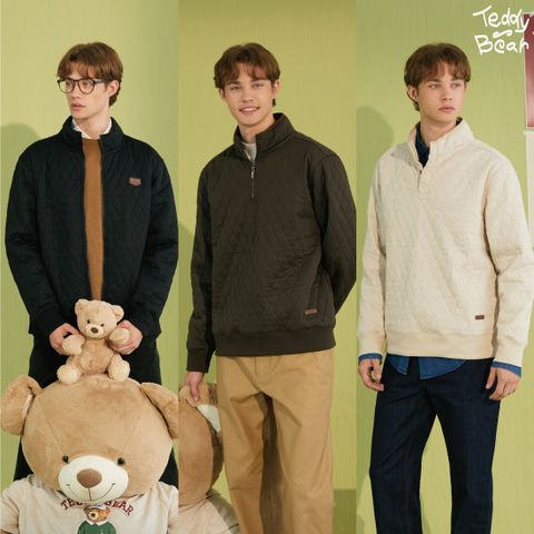 테디베어 남성 더블퀼팅 보아퍼 집업 3종(풀집업1+스냅형1+반집업1)