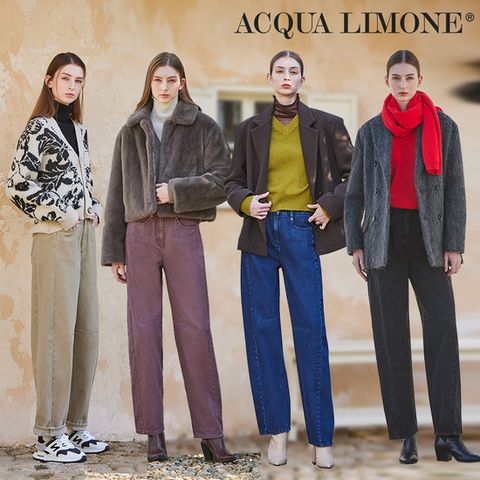 아쿠아리모네 25FW 여성 배럴핏 윈터 기모 데님 팬츠 1종
