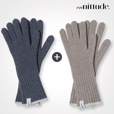 엔니튜드 25F/W 울 니트 장갑 2종 (그레이+베이지)