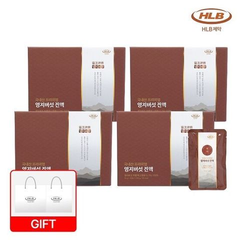 [50%세일]국내산 프리미엄 영지버섯 진액 4박스+쇼핑백2장
