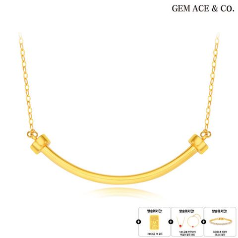 제메이스 순금 투웨이 스마일 목걸이(L)+순금 골드+14K 목걸이+14K 팔찌+테니스 팔찌