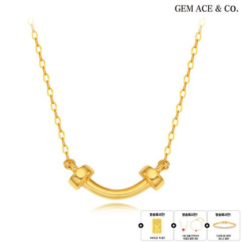 제메이스 순금 러브 스마일 목걸이(S)+순금 골드+14K 목걸이+14K 팔찌+테니스 팔찌