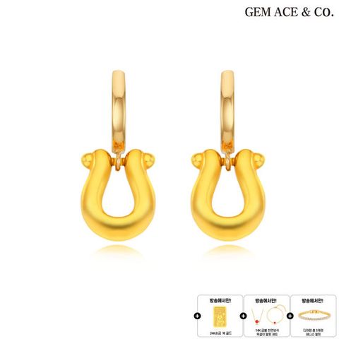 제메이스 순금 시그니처 행운 귀걸이+순금 골드+14K 목걸이+14K 팔찌+테니스 팔찌