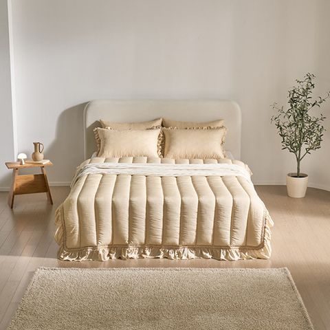 [미세스문] 25년 SS_마카롱 프릴 침구 풀세트(이불+패드+베개커버)