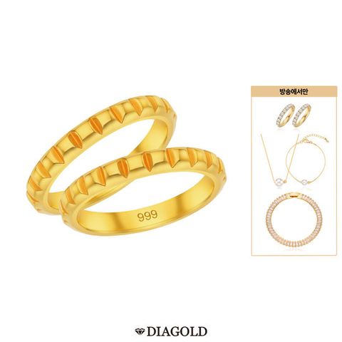 디아골드 24K 순금 골드큐브 쌍지+ 테니스 쌍지+14K 금볼 진주 목걸이,팔찌세트+테니스팔찌