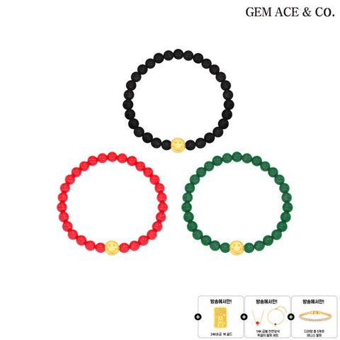 제메이스 순금 스마일 천연보석 팔찌+순금 골드+14K금볼 목걸이+14K금볼 팔찌+테니스 팔찌