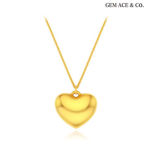제메이스 순금 볼륨 빅 하트 목걸이