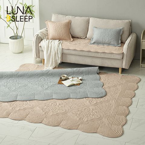 [루나앤슬립] (점보특대형)통워싱 목화솜 자수 퀼팅 카페트 2종+다용도매트 1종