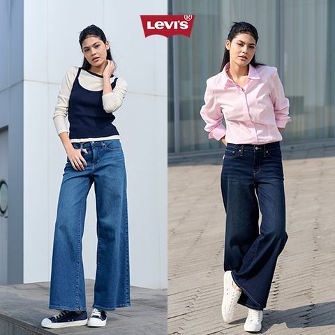 리바이스 26SS 최신상 여성 318 shaping 와이드레그핏 데님 2종