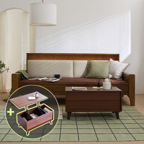 [현대의료기] 포그니처 LED 템바 황토 흙카우치+리프트테이블