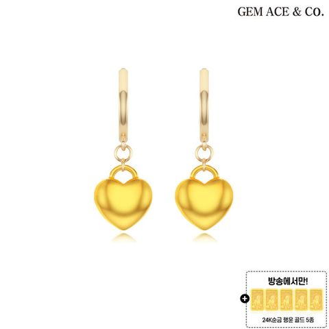 제메이스 24K순금 볼륨 하트 귀걸이+24K순금 5종