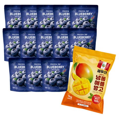 스페셜유 미국 A등급 프리미엄 냉동 블루베리 320g 13팩+애플망고 1kg 1팩