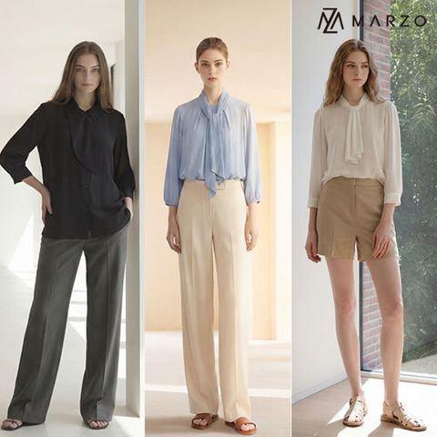마르조 26SS 스카프넥 블라우스 4종 (블라우스3종+스카프1종)