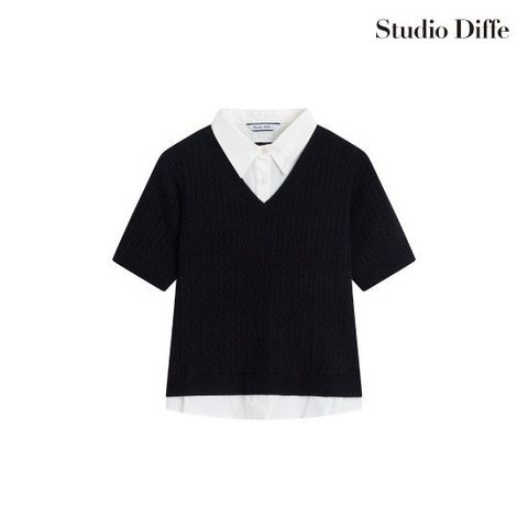 스튜디오디페 셔츠 블록 니트 [런칭 가격 59,900원]