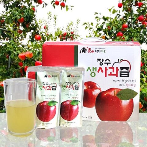 [長水청정마을] 장수 생사과즙(50봉)/사과주스/사과즙/장수사과